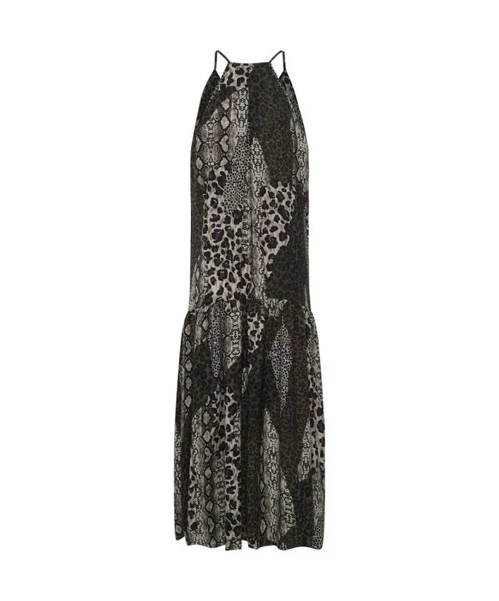 One Teaspoon Midi and Maxi Dresses NIGHT ANIMALS LONG SPLIT DRESS 8211 Women One Teaspoon Midi and Maxi Dresses NIGHT ANIMALS LONG SPLIT DRESS 8211 Women