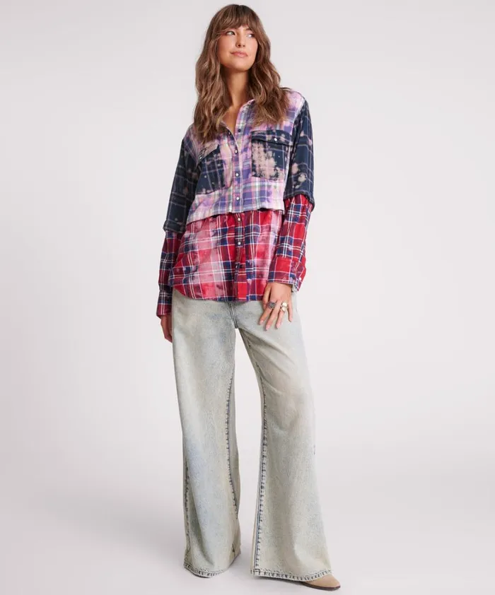 One Teaspoon Shirts BUTTON OFF DISTRESSED FLANNEL SHIRT 8211 Women One Teaspoon Shirts BUTTON OFF DISTRESSED FLANNEL SHIRT 8211 Women