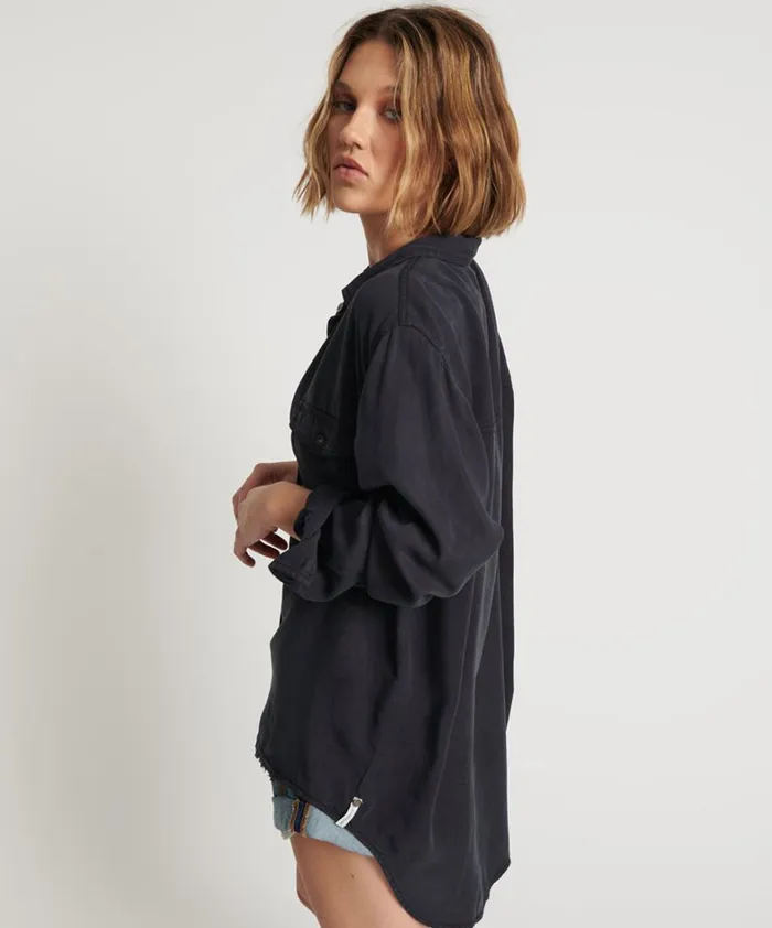 One Teaspoon Shirts CHARCOAL CUT OFF ORIGINAL LIBERTY SHIRT 8211 Women One Teaspoon Shirts CHARCOAL CUT OFF ORIGINAL LIBERTY SHIRT 8211 Women
