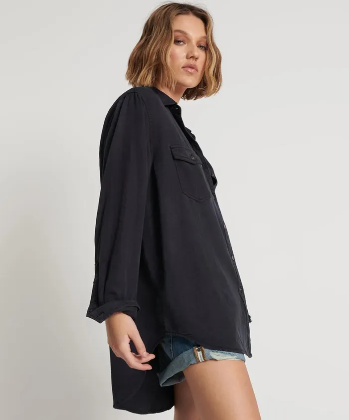 One Teaspoon Shirts CHARCOAL CUT OFF ORIGINAL LIBERTY SHIRT 8211 Women One Teaspoon Shirts CHARCOAL CUT OFF ORIGINAL LIBERTY SHIRT 8211 Women