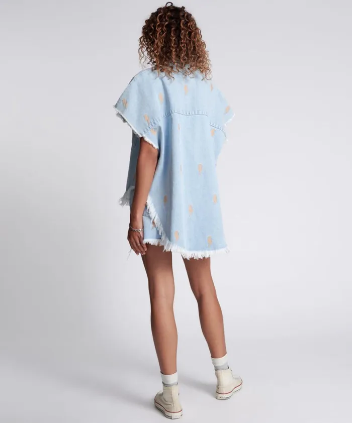 One Teaspoon Shirts LIGHTNING BOLT CUT OFF DARIA SHIRT 8211 Women One Teaspoon Shirts LIGHTNING BOLT CUT OFF DARIA SHIRT 8211 Women