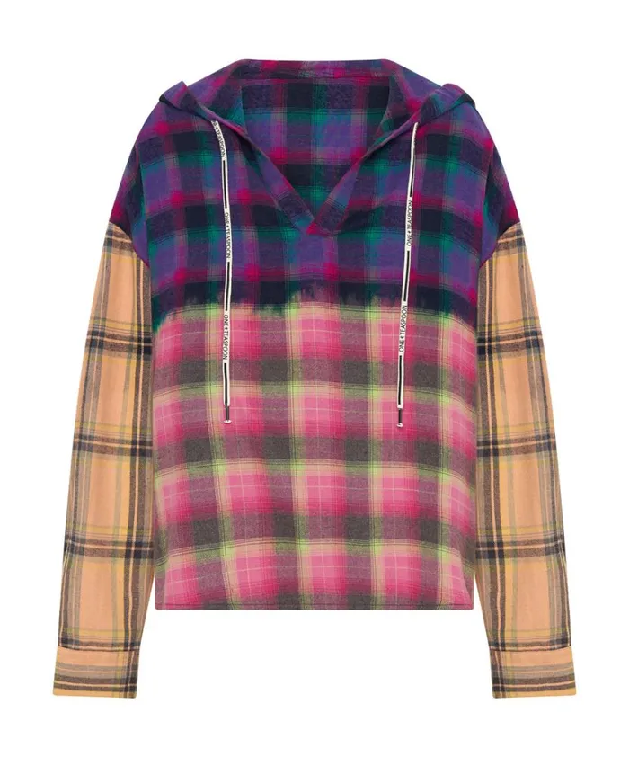 One Teaspoon Shirts MIXED FLANNEL HOODED SHIRT 8211 Women One Teaspoon Shirts MIXED FLANNEL HOODED SHIRT 8211 Women