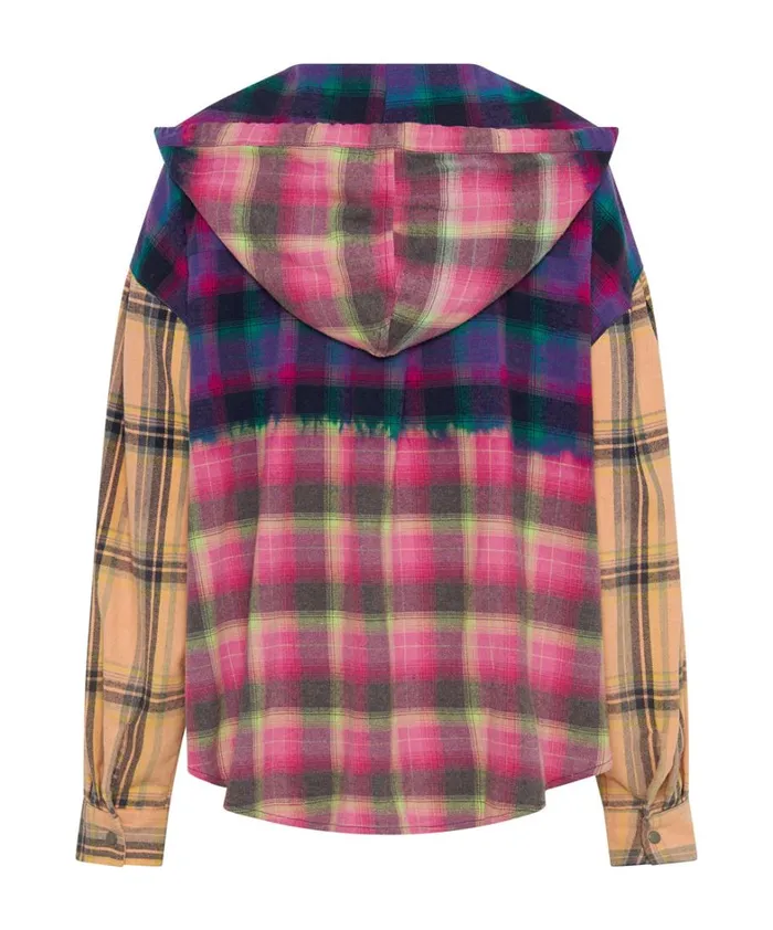 One Teaspoon Shirts MIXED FLANNEL HOODED SHIRT 8211 Women One Teaspoon Shirts MIXED FLANNEL HOODED SHIRT 8211 Women