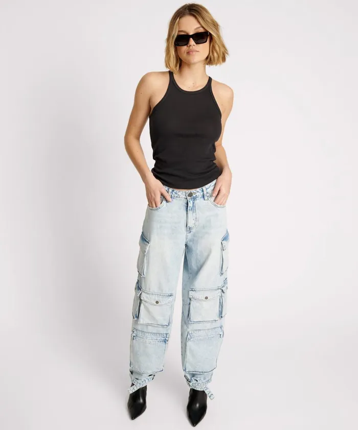 One Teaspoon Tees and Tanks BLACK ONE TEASPOON FINE RIB SINGLET 8211 Women One Teaspoon Tees and Tanks BLACK ONE TEASPOON FINE RIB SINGLET 8211 Women
