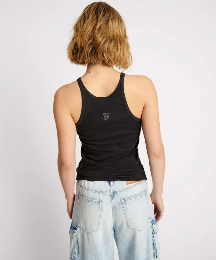 One Teaspoon Tees and Tanks BLACK ONE TEASPOON FINE RIB SINGLET 8211 Women One Teaspoon Tees and Tanks BLACK ONE TEASPOON FINE RIB SINGLET 8211 Women
