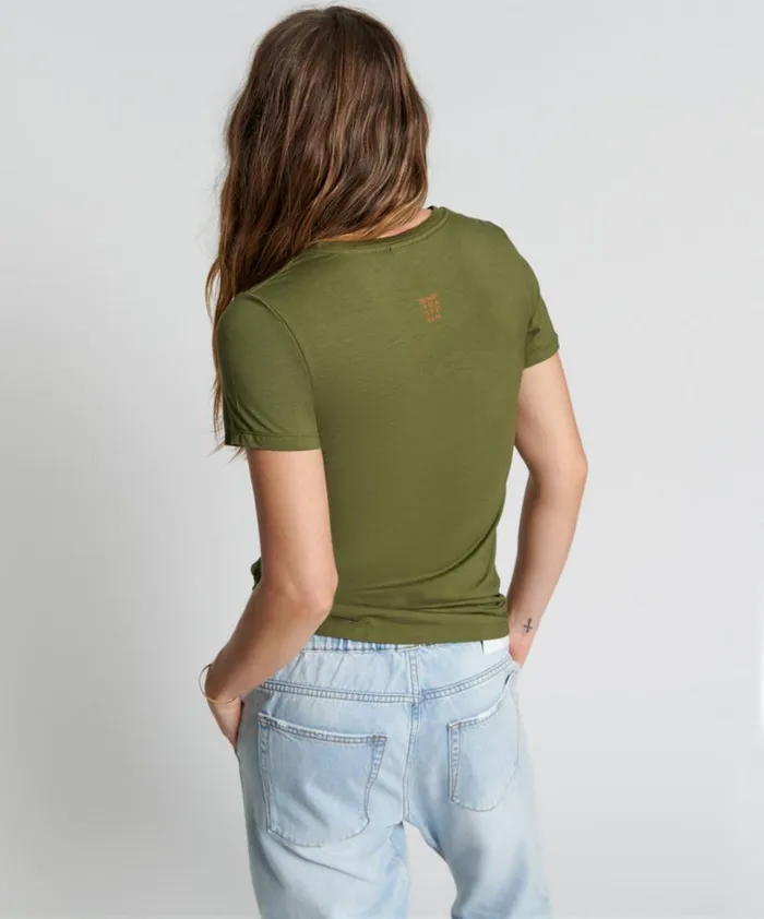 One Teaspoon Tees and Tanks BURNT OLIVE LOGO FITTED TEE 8211 Women One Teaspoon Tees and Tanks BURNT OLIVE LOGO FITTED TEE 8211 Women
