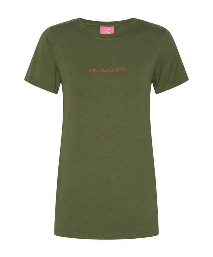 One Teaspoon Tees and Tanks BURNT OLIVE LOGO FITTED TEE 8211 Women One Teaspoon Tees and Tanks BURNT OLIVE LOGO FITTED TEE 8211 Women