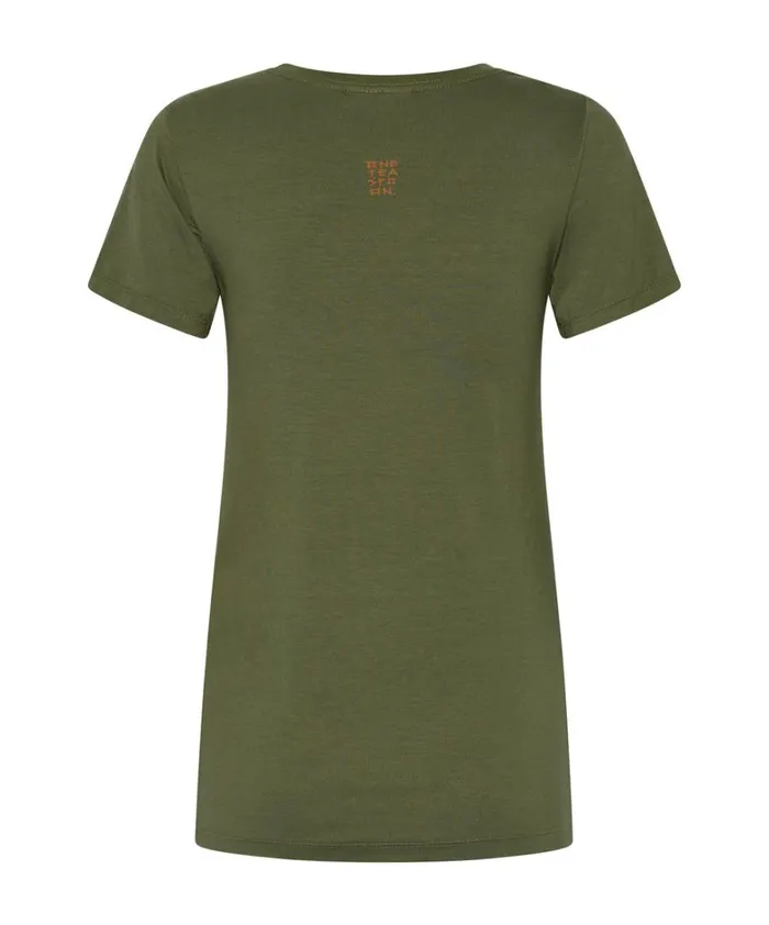 One Teaspoon Tees and Tanks BURNT OLIVE LOGO FITTED TEE 8211 Women One Teaspoon Tees and Tanks BURNT OLIVE LOGO FITTED TEE 8211 Women