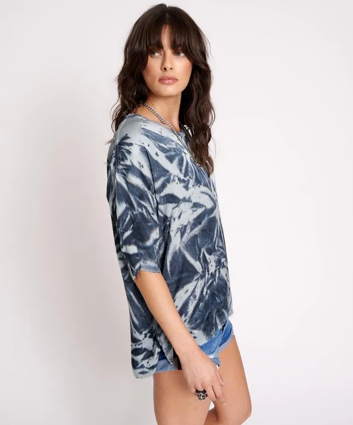 One Teaspoon Tees and Tanks FIRE FLIES OVERSIZED SATIN TEE 8211 Women One Teaspoon Tees and Tanks FIRE FLIES OVERSIZED SATIN TEE 8211 Women