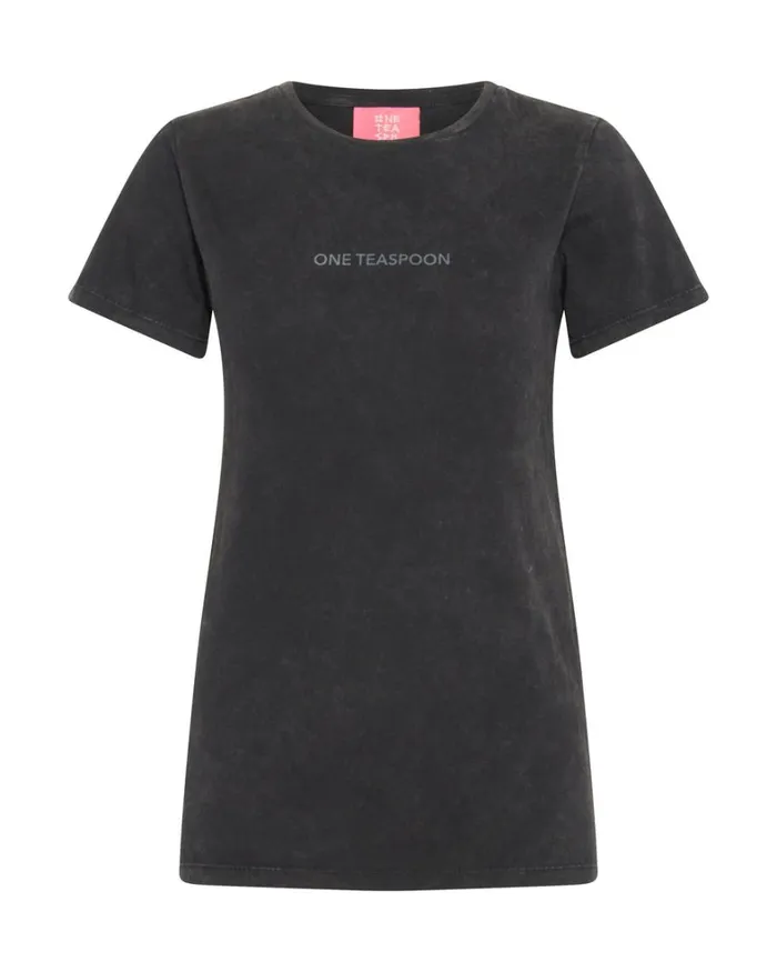One Teaspoon Tees and Tanks ONE TEASPOON ORGANIC FITTED LOGO TEE BLACK 8211 Women One Teaspoon Tees and Tanks ONE TEASPOON ORGANIC FITTED LOGO TEE BLACK 8211 Women