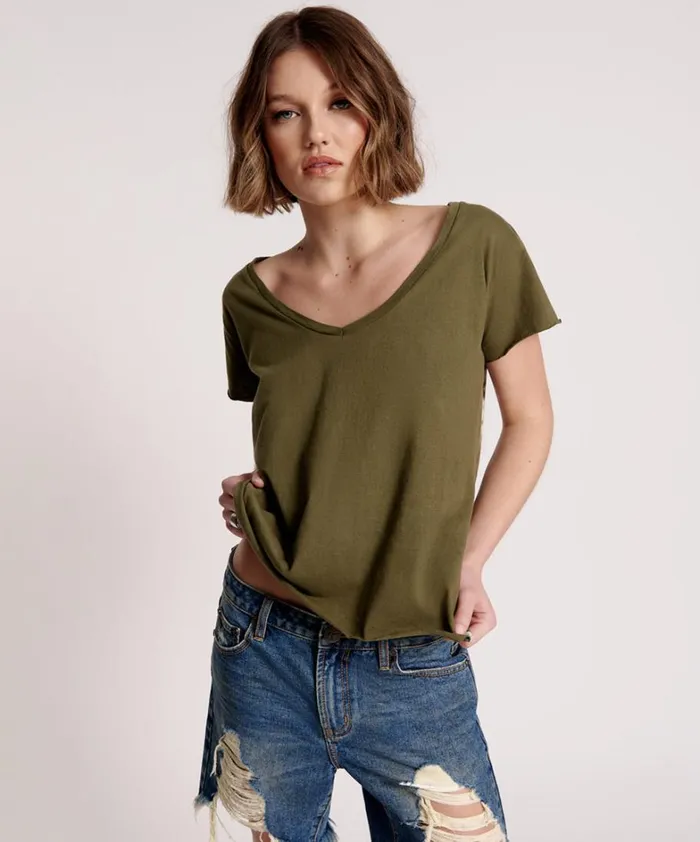 One Teaspoon Tees and Tanks ORGANIC PEACE SCOOP NECK TEE 8211 Women One Teaspoon Tees and Tanks ORGANIC PEACE SCOOP NECK TEE 8211 Women