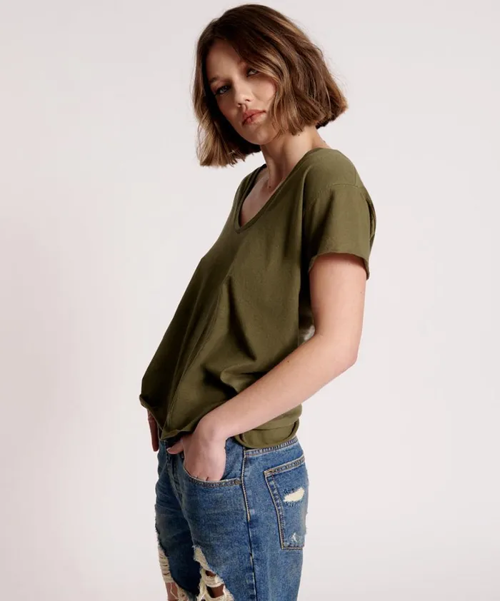 One Teaspoon Tees and Tanks ORGANIC PEACE SCOOP NECK TEE 8211 Women One Teaspoon Tees and Tanks ORGANIC PEACE SCOOP NECK TEE 8211 Women