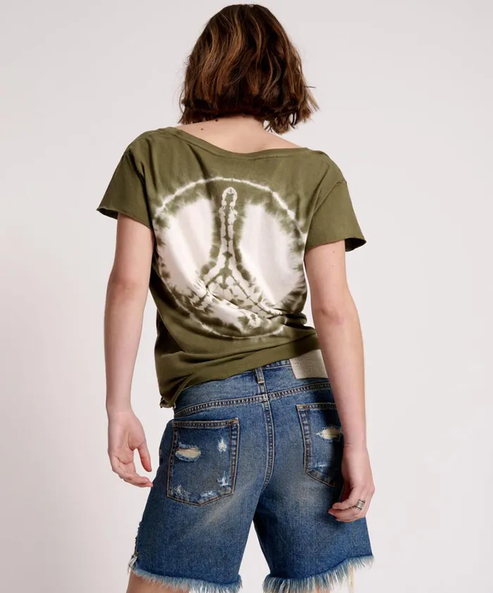 One Teaspoon Tees and Tanks ORGANIC PEACE SCOOP NECK TEE 8211 Women One Teaspoon Tees and Tanks ORGANIC PEACE SCOOP NECK TEE 8211 Women