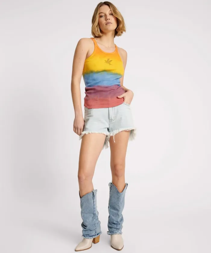 One Teaspoon Tees and Tanks SUNSET STRIPE RIB SINGLET 8211 Women One Teaspoon Tees and Tanks SUNSET STRIPE RIB SINGLET 8211 Women