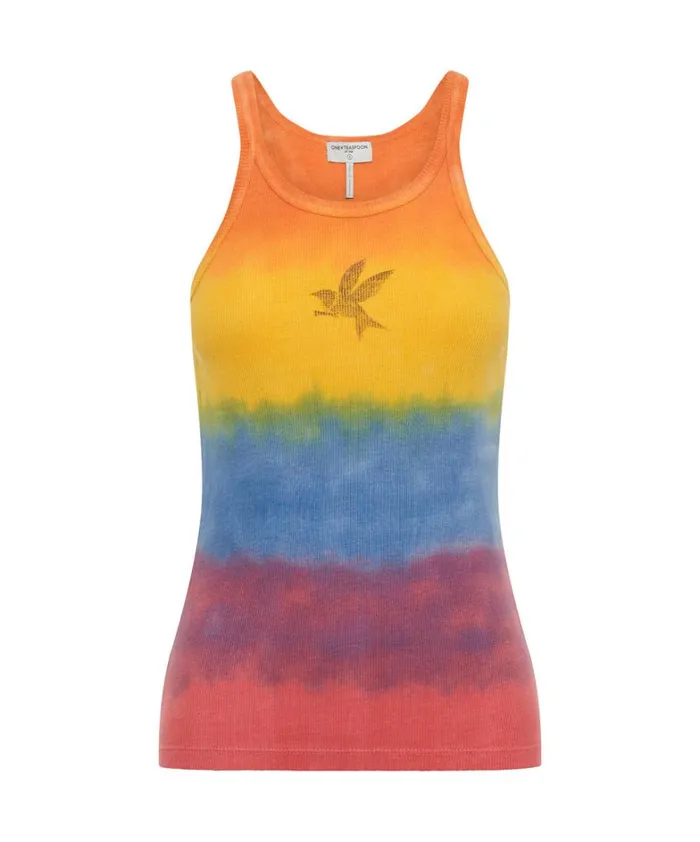 One Teaspoon Tees and Tanks SUNSET STRIPE RIB SINGLET 8211 Women One Teaspoon Tees and Tanks SUNSET STRIPE RIB SINGLET 8211 Women