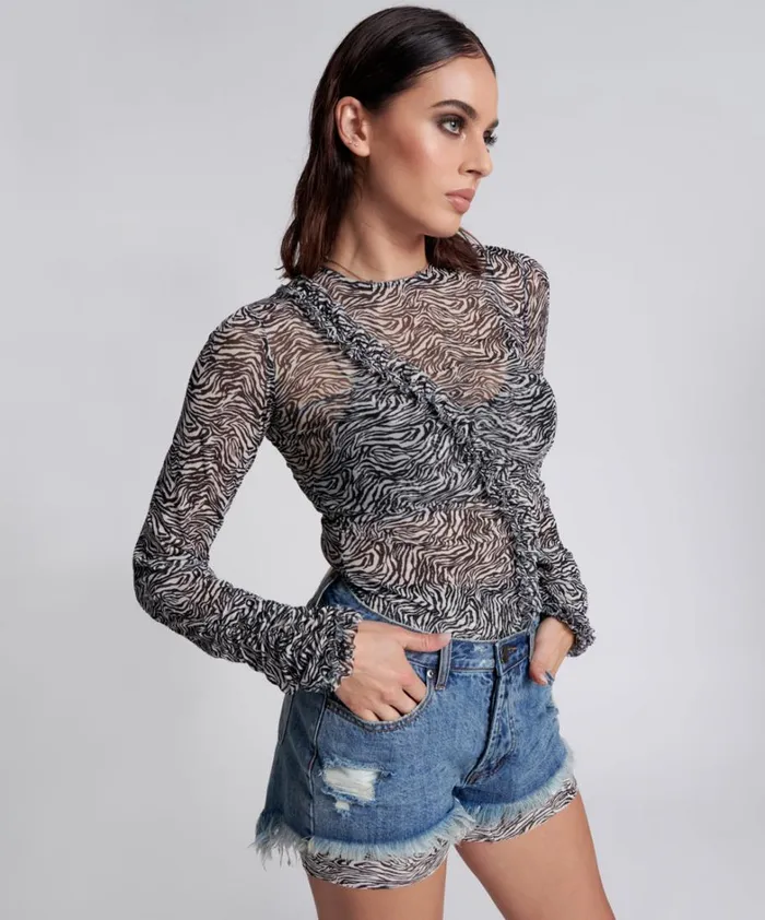 One Teaspoon Tops INTERFERENCE RUFFLE PARTY LONGSLEEVE TOP 8211 Women One Teaspoon Tops INTERFERENCE RUFFLE PARTY LONGSLEEVE TOP 8211 Women