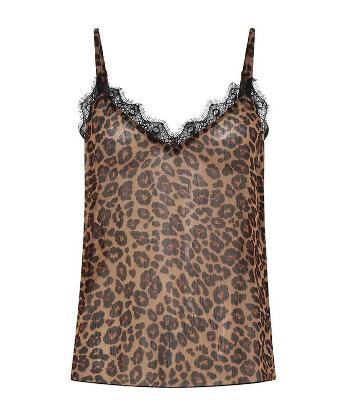One Teaspoon Tops LEOPARD AND LACE CAMI TOP 8211 Women One Teaspoon Tops LEOPARD AND LACE CAMI TOP 8211 Women