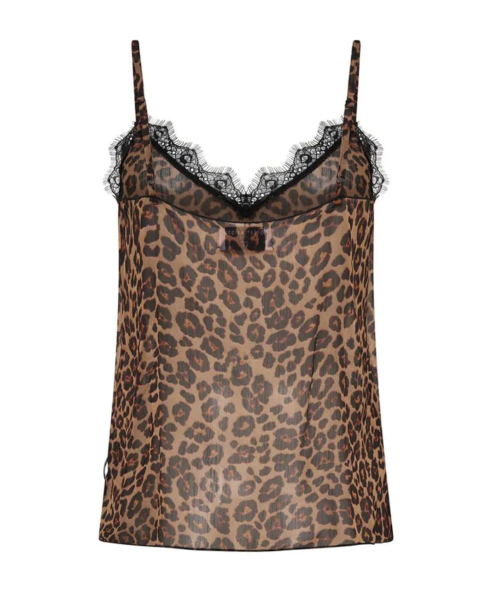 One Teaspoon Tops LEOPARD AND LACE CAMI TOP 8211 Women One Teaspoon Tops LEOPARD AND LACE CAMI TOP 8211 Women