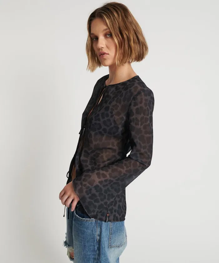 One Teaspoon Tops LEOPARD FANTASY CHIFFON LONGSLEEVE TOP 8211 Women One Teaspoon Tops LEOPARD FANTASY CHIFFON LONGSLEEVE TOP 8211 Women