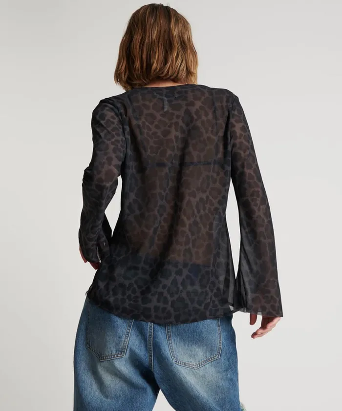 One Teaspoon Tops LEOPARD FANTASY CHIFFON LONGSLEEVE TOP 8211 Women One Teaspoon Tops LEOPARD FANTASY CHIFFON LONGSLEEVE TOP 8211 Women