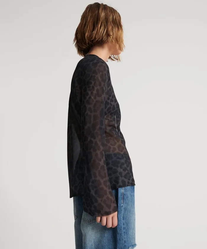 One Teaspoon Tops LEOPARD FANTASY CHIFFON LONGSLEEVE TOP 8211 Women One Teaspoon Tops LEOPARD FANTASY CHIFFON LONGSLEEVE TOP 8211 Women