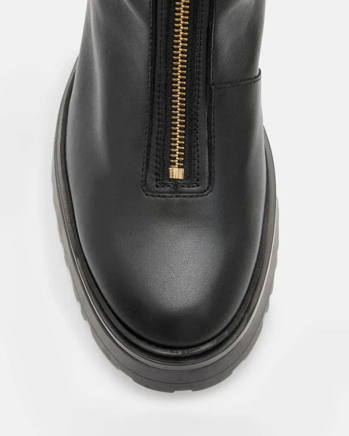 Ophelia Chunky Leather Chelsea Boots Black Women AllSaints Shoes and Boots