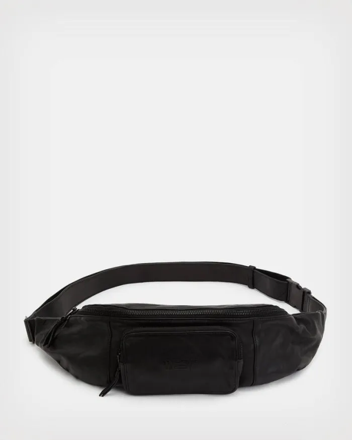 Oppose Leather Fanny Pack Black Men AllSaints Bags and Wallets