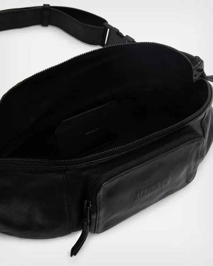 Oppose Leather Fanny Pack Black Men AllSaints Bags and Wallets