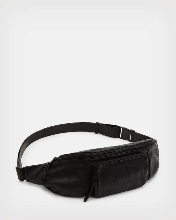 Oppose Leather Fanny Pack Black Men AllSaints Bags and Wallets