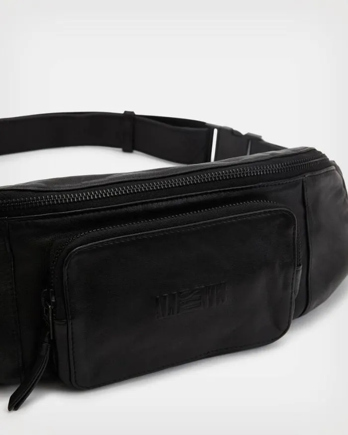 Oppose Leather Fanny Pack Black Men AllSaints Bags and Wallets