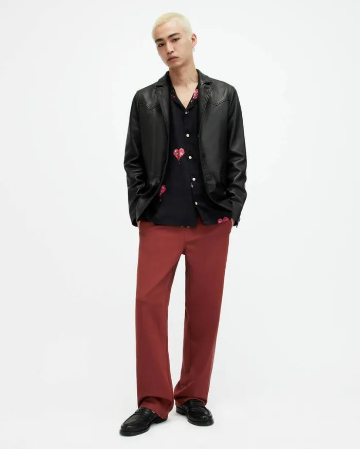 Oren Straight Fit Sweatpants Imperial Red Men AllSaints Pants