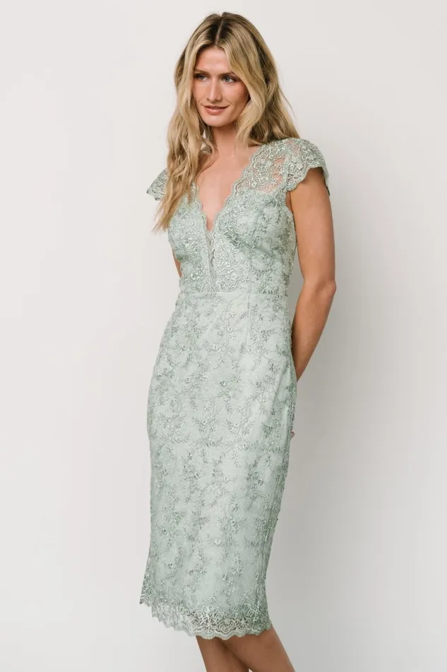 Oriana Embossed Shimmer Midi Dress Sage Women Baltic Born Embellished Sequin Oriana Embossed Shimmer Midi Dress Sage Women Baltic Born Embellished Sequin