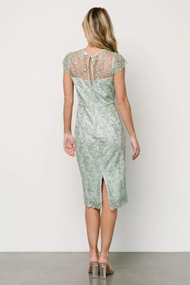 Oriana Embossed Shimmer Midi Dress Sage Women Baltic Born Embellished Sequin Oriana Embossed Shimmer Midi Dress Sage Women Baltic Born Embellished Sequin
