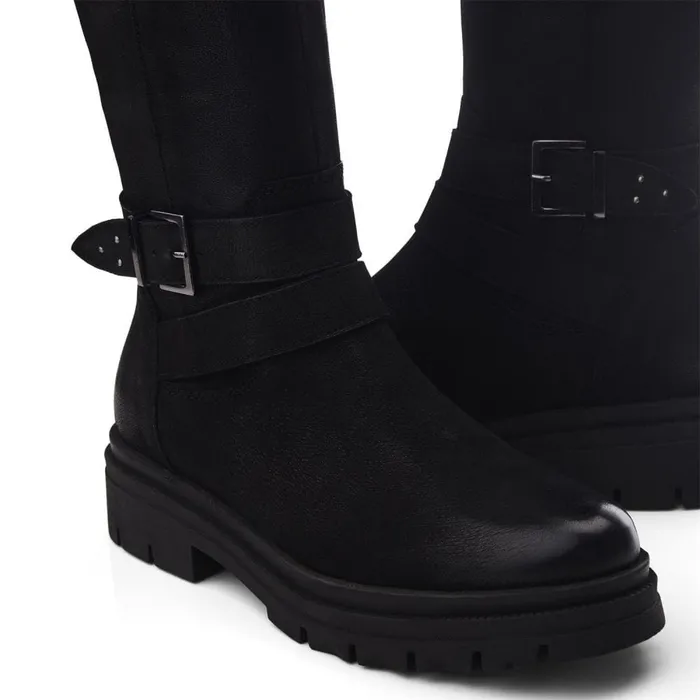 Over The Knee Boots Women Moda In Pelle Indiie Black Nubuck