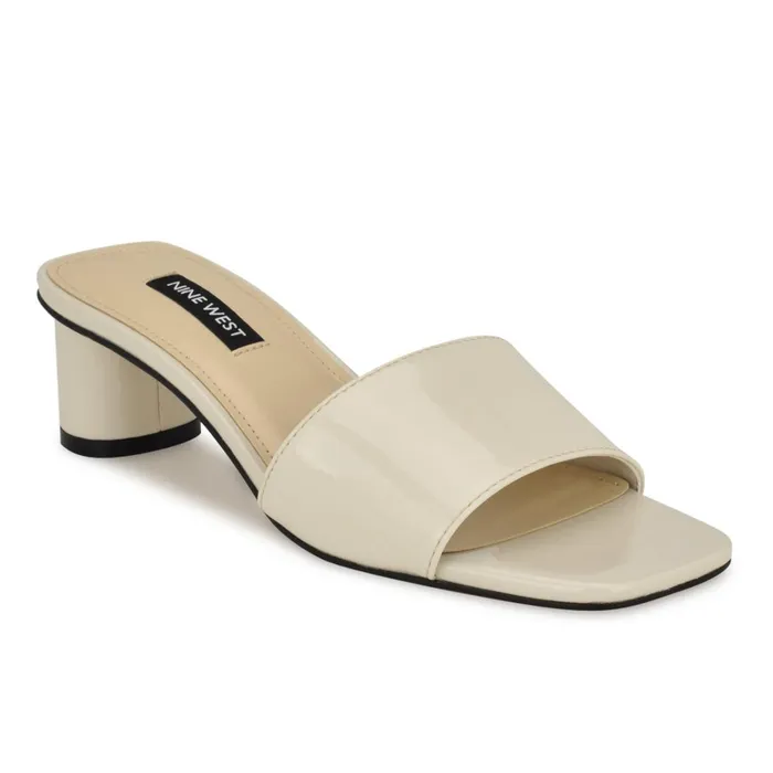 Paire Slide Sandals Ivory Women Nine West Heeled Paire Slide Sandals Ivory Women Nine West Heeled