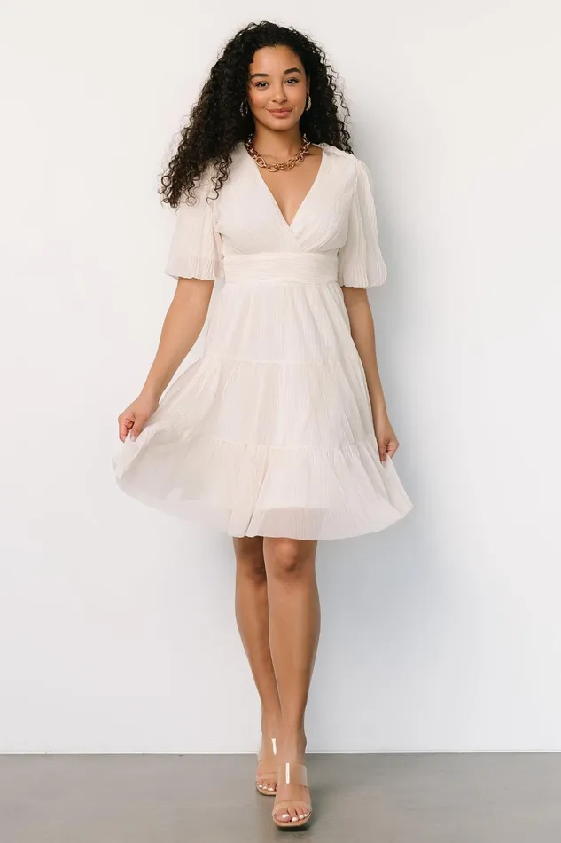 Patrice Short Dress Cream Women Baltic Born Bridal