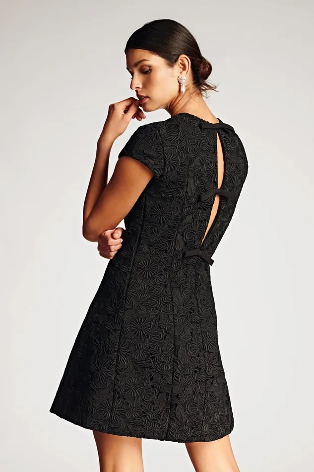 Penelope Dress 8211 Noir Women Sachin and Babi Short Sleeve