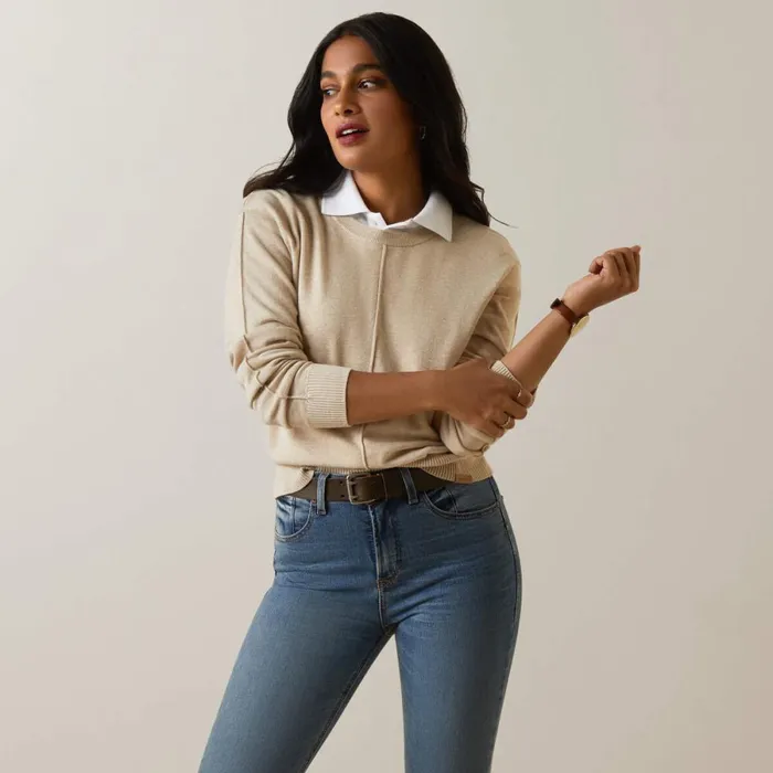 Peninsula Sweater Oatmeal Women Ariat Sweaters and Cardigans