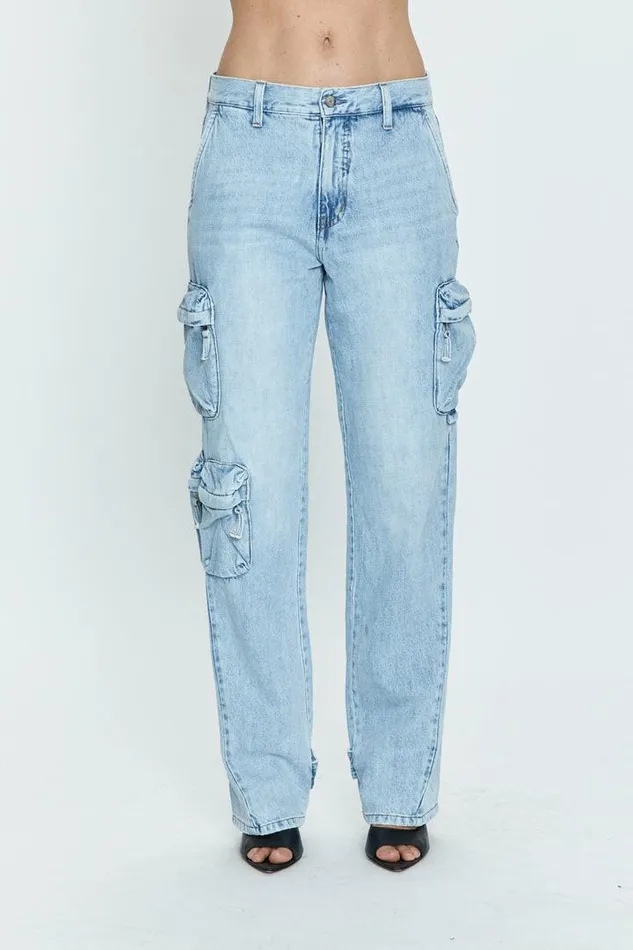 Pistola Denim Denim Women Bobbie Utility Mid Rise Loose Straight Cargo 8211 Kanan Kanan