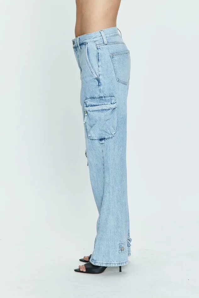 Pistola Denim Denim Women Bobbie Utility Mid Rise Loose Straight Cargo 8211 Kanan Kanan