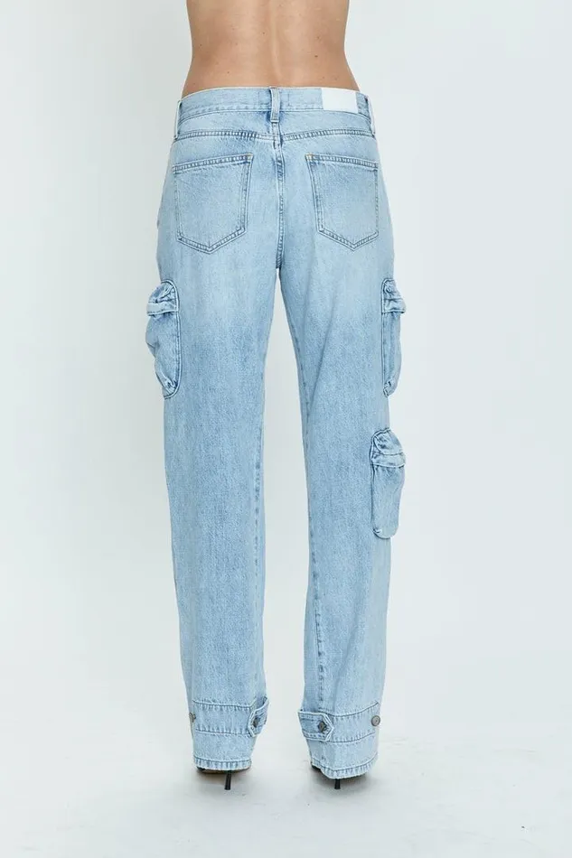 Pistola Denim Denim Women Bobbie Utility Mid Rise Loose Straight Cargo 8211 Kanan Kanan
