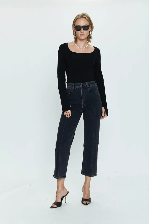 Pistola Denim Denim Women Cassie Crop Super High Rise Straight 8211 Black Box Blackbox