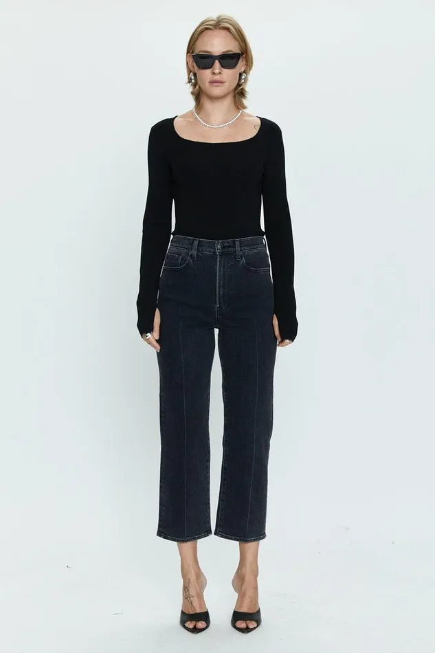 Pistola Denim Denim Women Cassie Crop Super High Rise Straight 8211 Black Box Blackbox