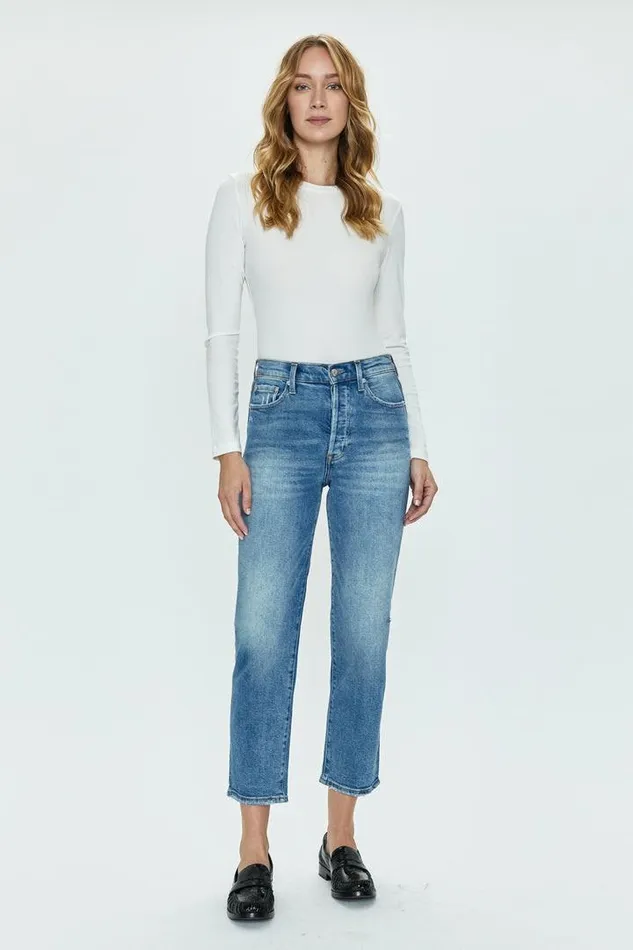 Pistola Denim Denim Women Charlie High Rise Classic Straight Ankle 8211 Spruce Spruce