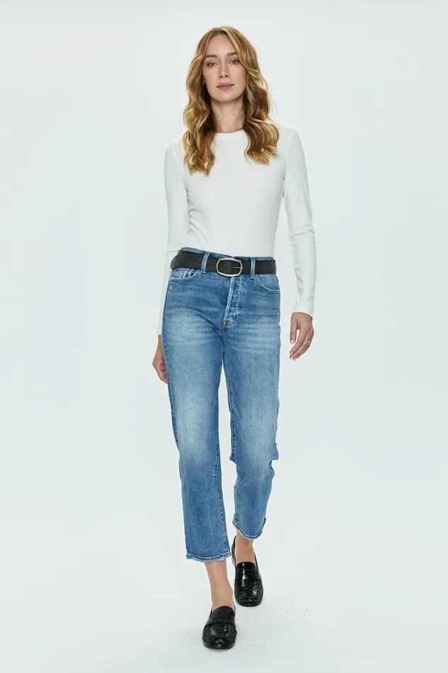 Pistola Denim Denim Women Charlie High Rise Classic Straight Ankle 8211 Spruce Spruce