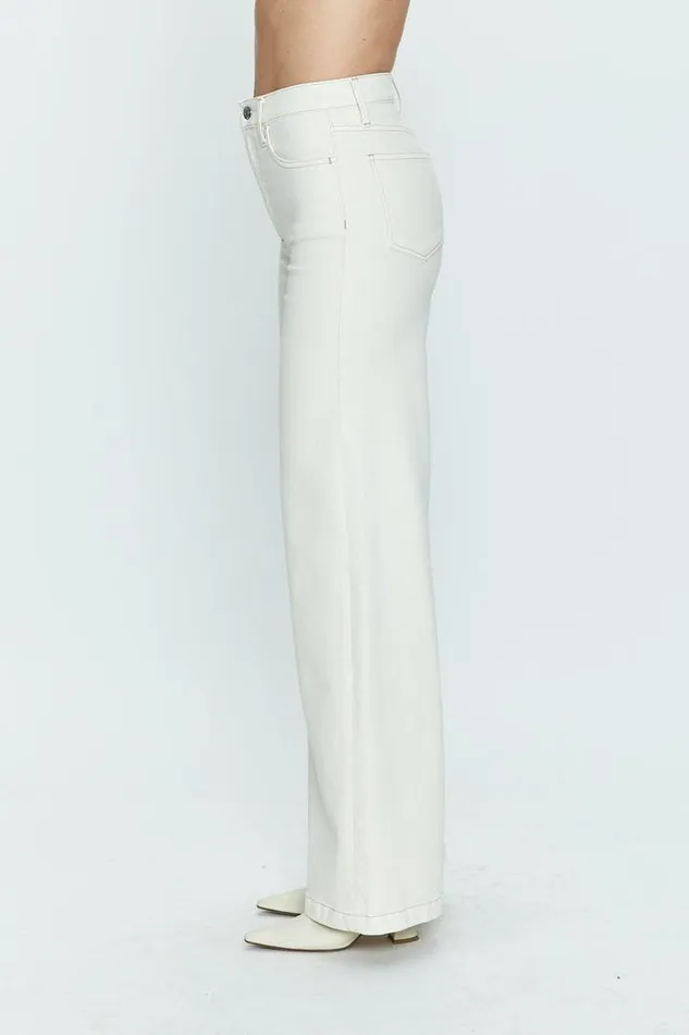 Pistola Denim Denim Women Lana High Rise Ultra Wide Leg 8211 Ecru Ecru