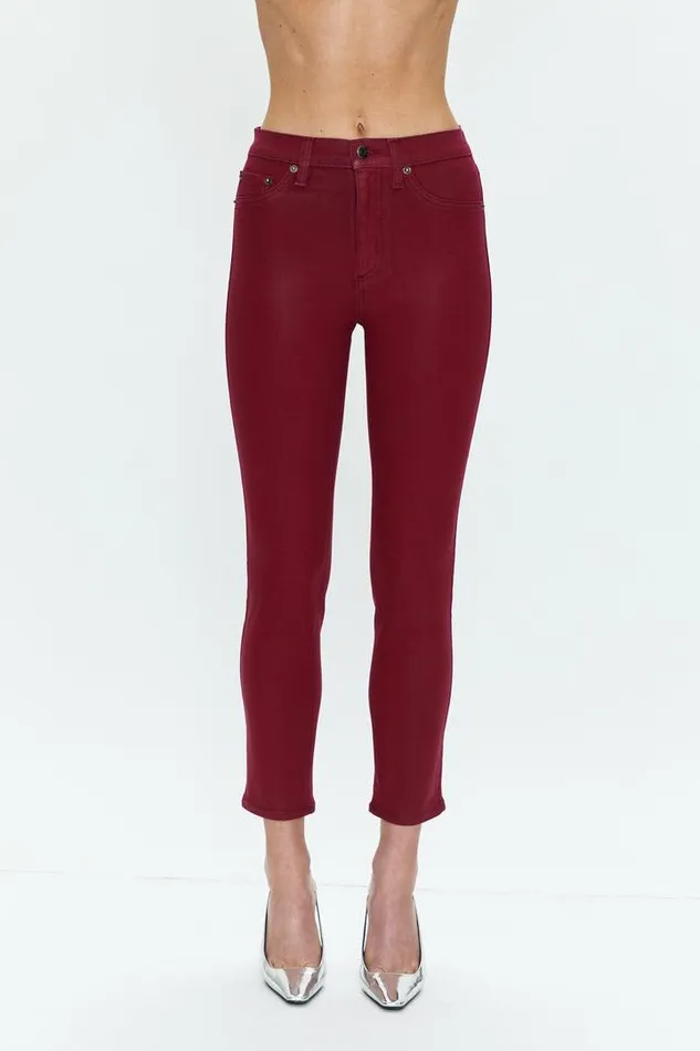 Pistola Denim Denim Women Monroe Crop High Rise Cigarette Crop 8211 Coated Carnation Coated Carnation
