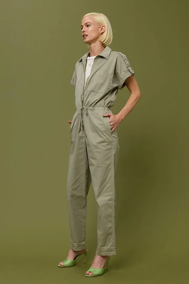 Pistola Denim Jumpsuits and Rompers Women Jordan Short Sleeve Zip Front Jumpsuit 8211 Pistachio Pistachio