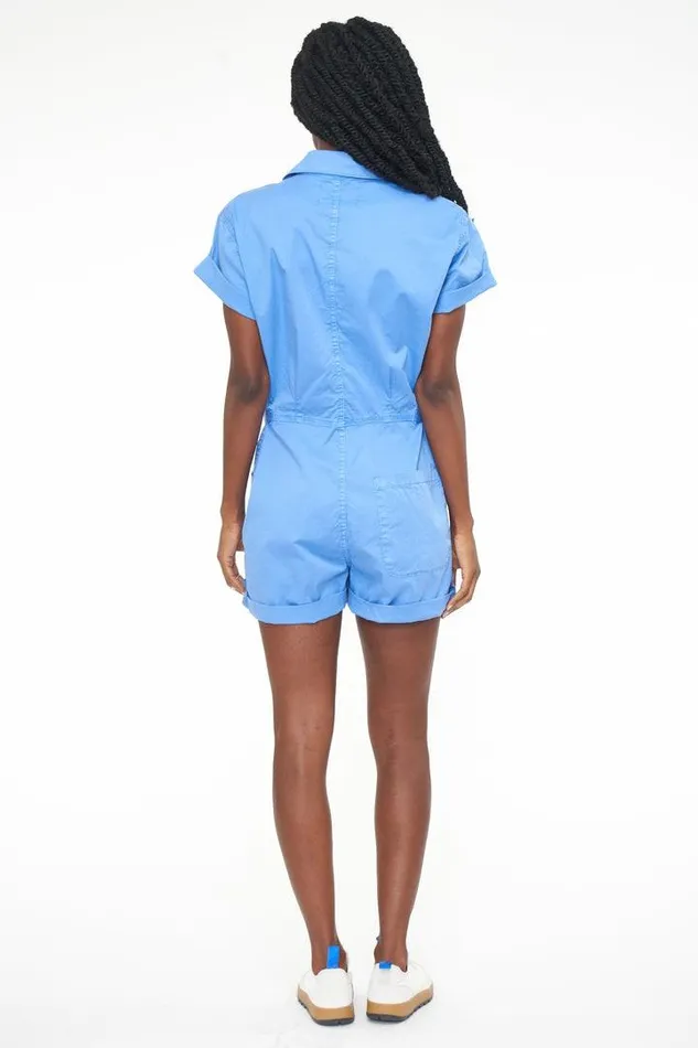 Pistola Denim Jumpsuits and Rompers Women Parker Short Sleeve Romper 8211 Azure Blue Azure Blue