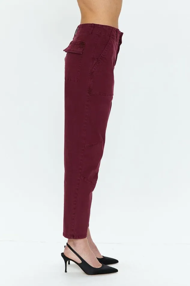 Pistola Denim Pants Women Pamela High Rise Straight Trouser 8211 Bordeaux Bordeaux